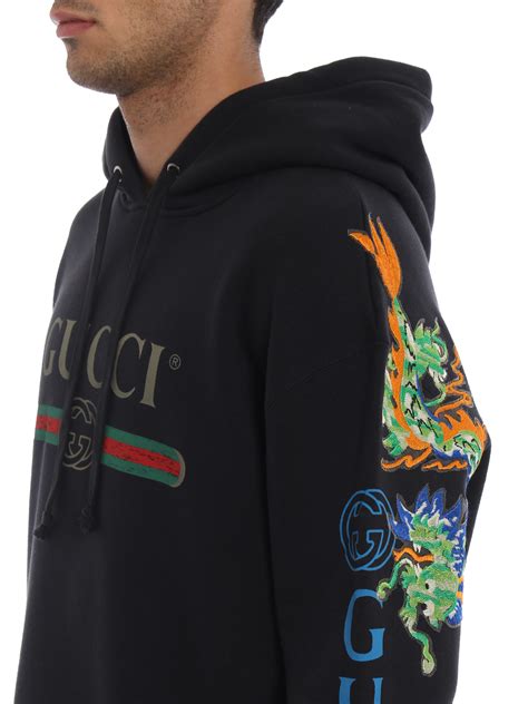 gucci dragon hoodie embroidered|Embroidered jersey hooded sweatshirt .